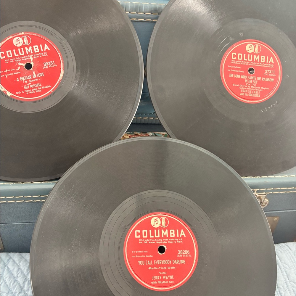 Columbia Vinyl Records Set, Frankie Carle , Guy Mitchell,Jerrry Wayne